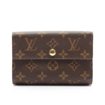 LOUIS VUITTON LV 路易威登 Alexandra 扣式中夾 棕色 原花帆布 M60047 【二手名牌BRAND OFF】
