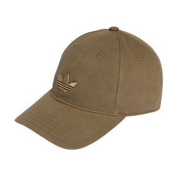 Adidas 帽子 棒球帽 刺繡三葉草 純棉 咖【運動世界】KC8037