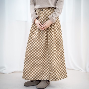 燈芯絨格紋A裙843257