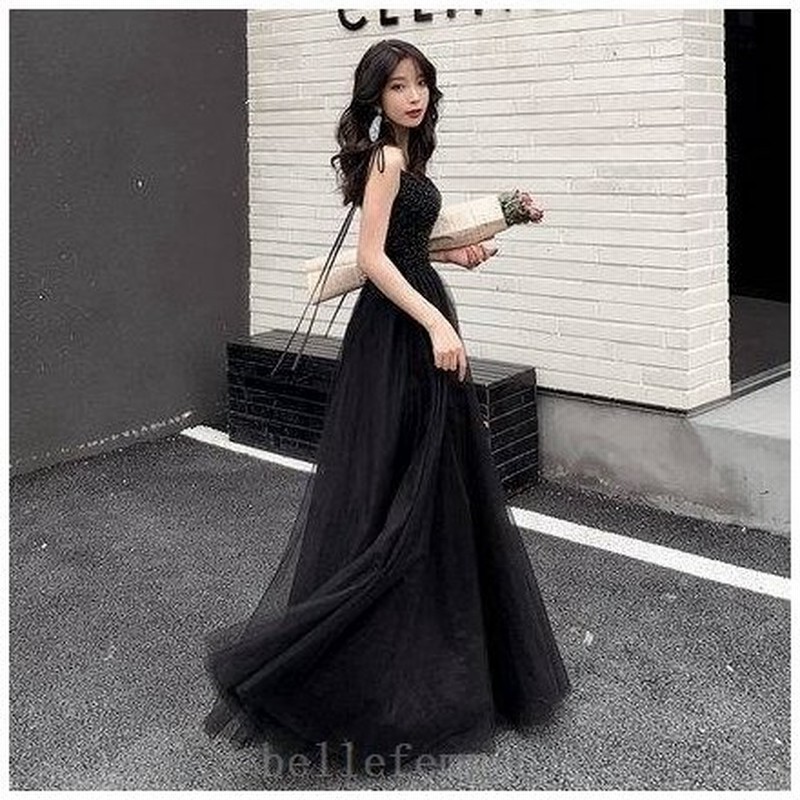 衝撃特価 ロングドレス演奏会演奏会用ドレス黒チュールロングドレスロングワンピースパーティードレス発表会ウェディングドレス花嫁 スカート Sis Sch Ng