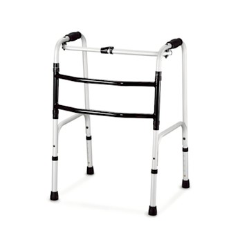 【助行器】搖擺型助行器 點式套管、鋁合金、雙層橫桿、台灣製、可調高度