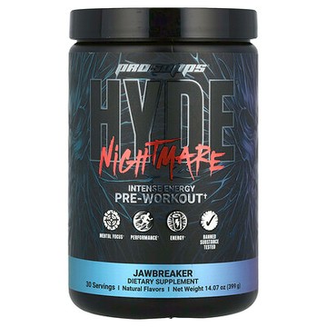 ProSupps, HYDE® Nightmare，優效能量鍛鍊前配方，大塊圓硬糖味，14.07 盎司（399 克）