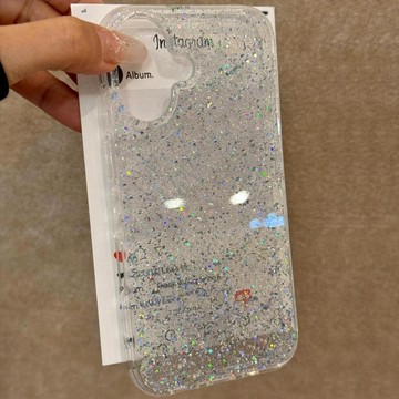 ins 簡約 閃粉 透明 適用iPhone 17 16 15 14 13 12 11 pro max手機殼 全包光面硬殼