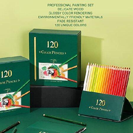 120 Colored Pencils for Artists Glossy, Colored Pencils Set, Color Rendering Oil Based Professional Colored Pencils with Green Box for Drawing Adult A