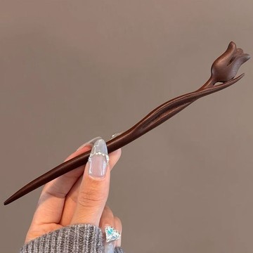 🚚臺灣出🚚古風簡約髮簪漢服古典木質盤發檀木簪子復古現代古裝頭飾髮釵中式