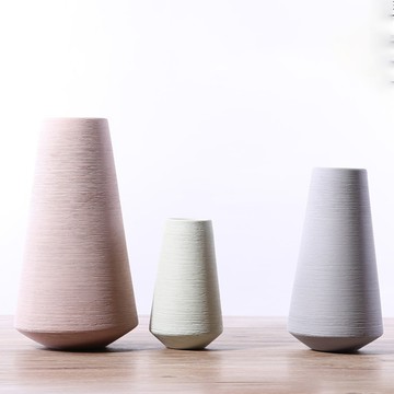 YOUFONE 陶瓷拉絲花瓶/北歐簡約風 - 綠色小款