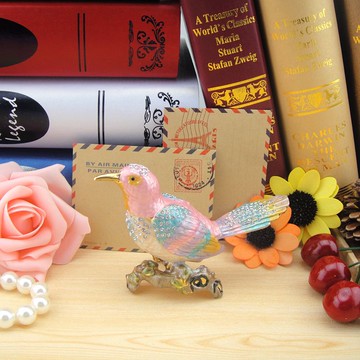 家居裝飾品 鳥類工藝品擺設 鑲鉆金屬喜鵲桌面擺件 彩雀 3色可選