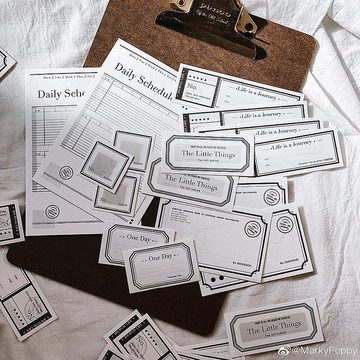 MarkyPuppy x小星愛手帳 原創便簽 帳量生活 復古基礎款便簽素材