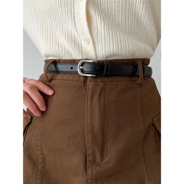 原創美式潮酷腰帶女款搭配牛仔褲女式黑色真皮皮帶女簡約百搭褲帶