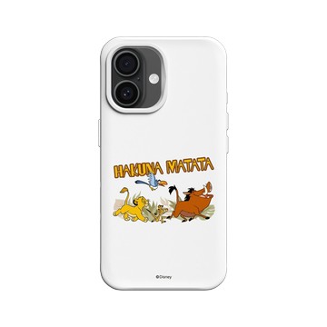 iPhone 16 SolidX 白 - Disney - Lion King 迪士尼-獅子王 - 辛巴&丁滿&彭彭-「Hakuna Matata!」