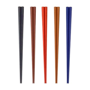 SUNLIFE 日本製八角防滑秋暮美型筷5件組  5雙筷子  黑色 + 棕色 + 深紅 + 深藍、深橘  1組