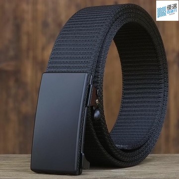 ★低價熱銷★無孔皮帶 無牙無孔自動扣金屬頭尼龍帆布皮帶腰帶褲帶外內穿扣潮男士女生款51