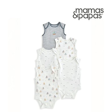Mamas&Papas 風帆-無袖包屁衣5件組