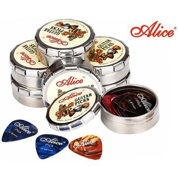 【三木樂器】ALICE A011C 12入圓型鐵盒裝 pick盒 彈片盒 撥片 PICK 匹克 收納盒 吉他 貝斯