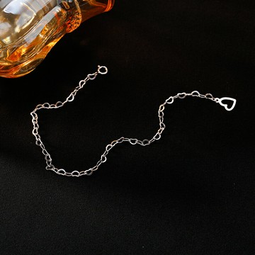 925純銀手鏈女ins小眾設計愛心鏈手飾輕奢手環簡約冷淡風氣質飾品