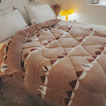 棉床本舖 雙面法蘭絨暖被 柔軟細緻  200 x 150cm  松鼠奇奇 咖啡色