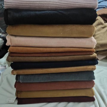 條絨布料面料 大塊布頭純棉粗紋燈芯絨 白色時裝褲子連衣裙面料