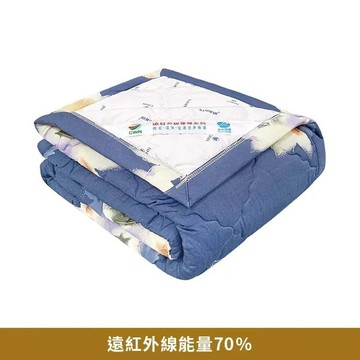 【卓瑩】奈米遠紅外線 深藍花卉涼被｜夏季款 5x6.2呎