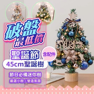 『現貨最低價💥』45cm迷你聖誕樹 多款任選 含裝飾配件 藍色聖誕樹 桌上聖誕樹 交換禮物DIY 聖誕樹 聖誕節 耶誕樹