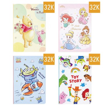 小禮堂 Disney 迪士尼 32K 定頁筆記本 維尼 三眼怪 玩具總動員 公主
