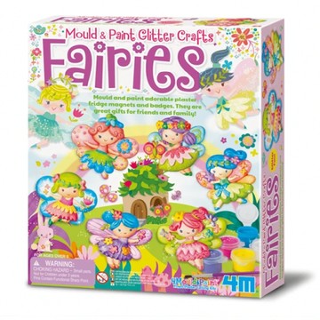 4M 彩繪創作 套裝 模具和油漆閃光工藝品 冰箱磁鐵和徽章  彩繪仙子  1個