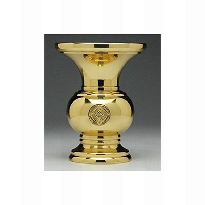 ハセガワ仏壇 京丸型 花立 東紋入2 5号フッ素加工 高さ80mm 真宗大谷派 東 仏具 通販 Lineポイント最大get Lineショッピング