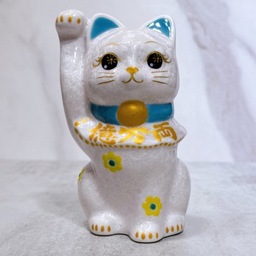 【桃晶聚財】日本清水燒招財貓 | 花結晶桃 - 億万両