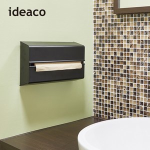 【日本ideaco】ABS壁掛/桌上兩用擦手紙架黑