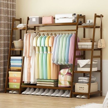 免運/附發票  楠竹掛衣架 落地架 衣櫃架 衣帽架 衣架掛衣架落地立式衣帽架臥室結實簡易組裝家用多功能置物架楠竹工廠現貨直銷 售後保障 全館八折 店長推薦 5hh