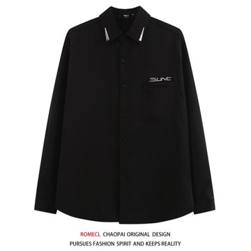 ROMECL潮流高街帥氣韓版垂感休閑襯衣中性男女BF寬松減齡襯衫外套