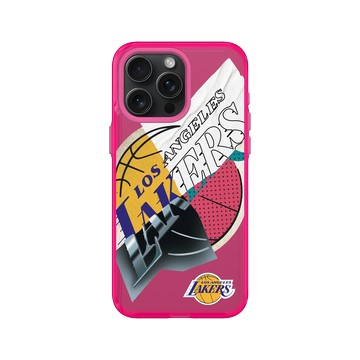 iPhone 15 Pro Max Clear 粉漾桃 - NBA - 拼接系列-洛杉磯湖人 L.A. Lakers - Style Mix