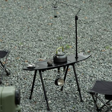 戶外飛魚桌露營便攜式多功能一體化茶臺野營帶爐款升降折疊桌收納