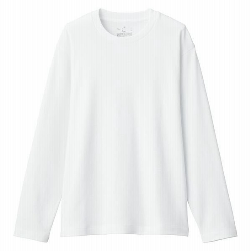 無印良品 スムース編みクルーネック長袖Tシャツ 婦人 L 白 良品計画 通販 LINEポイント最大0.5%GET | LINEショッピング