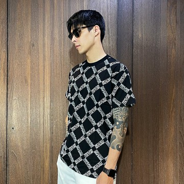 美國百分百【全新真品】Versace Jeans 凡賽斯 短袖 棉質 T恤 VJ 上衣 LOGO 短T 黑色 CH75