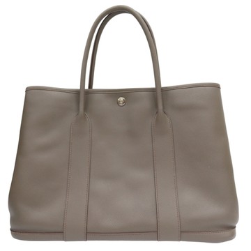 HERMES 愛馬仕 錫器灰 Garden Party 36 手提包 C刻 【二手名牌BRAND OFF】