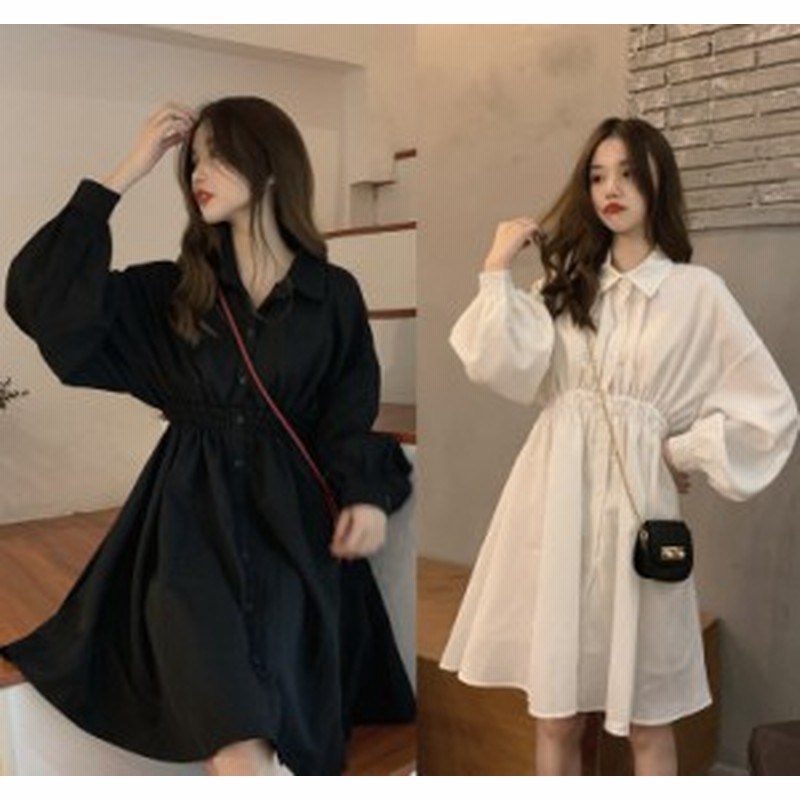 ワンピース 春服 レディース 韓国 ファッション フレアワンピース 春新作 シャーリング 前ボタン シャツワンピース 長袖 ウエストゴム 通販 Lineポイント最大1 0 Get Lineショッピング