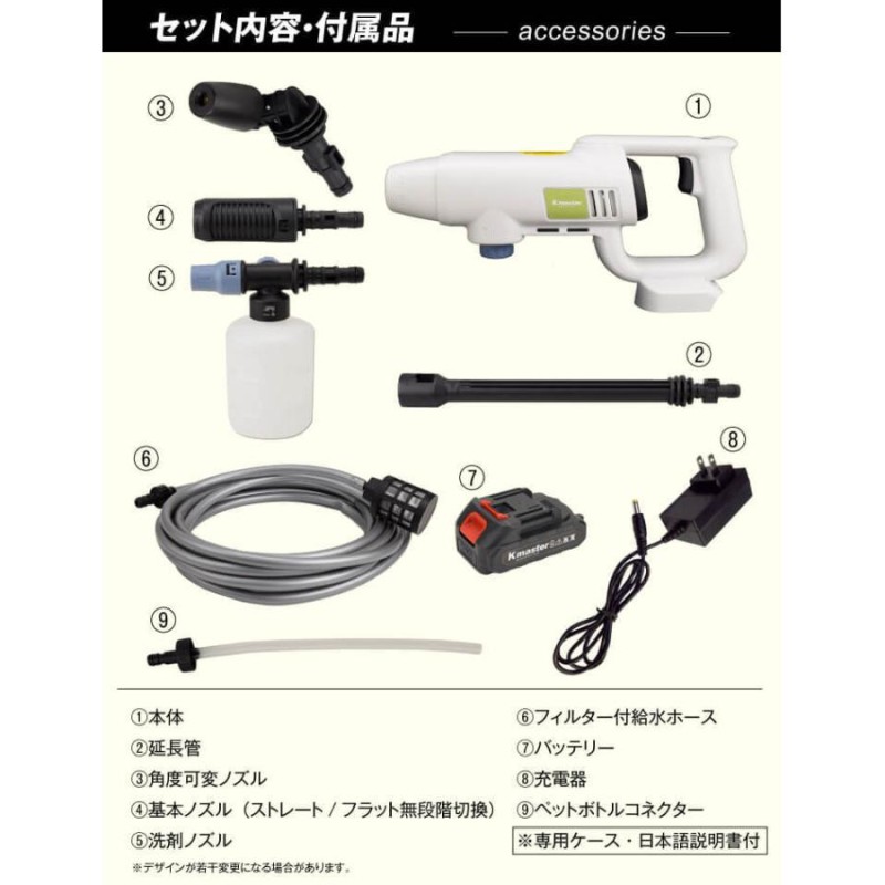 オープニング 高圧洗浄機 コードレス 充電式 高圧 低圧切替可能