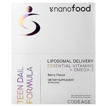 Codeage, Nanofood，青少年日常配方，漿果味，30 袋，每袋 0.5 液量盎司（15 毫升）