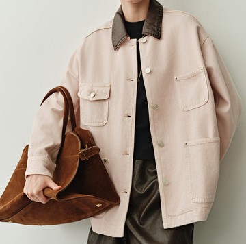 【土耳其進口】 簡約風/巴恩風牛仔外套/復古拼皮牛仔夾克襯衫