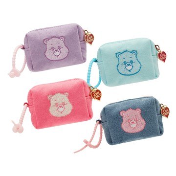【Grace Gift】【Care Bears-晚安/分享/鑽石/樂觀小熊電繡格紋吊飾零錢包】零錢包 吊飾 交換禮物