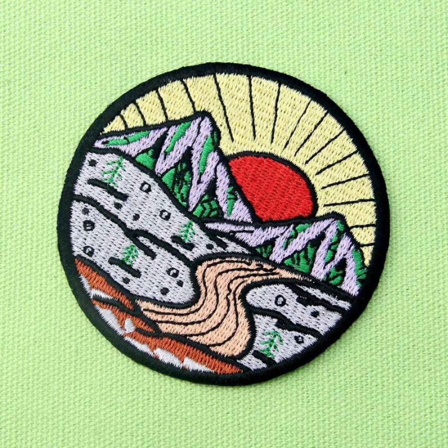 Sunrise from Mountain Vintage Explore Outdoor Patch Embroidered Applique Ir