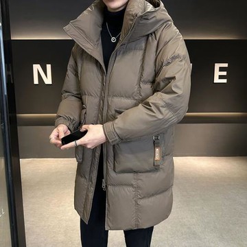 羽絨服男冬季連帽潮牌2024新款潮流加厚保暖工裝中長款外套男冬裝