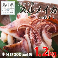 シーライフの島根県産スルメイカ一夜干しカット済 計1.2kg(小分け200g×6袋)