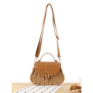 店長推薦新款時尚復古紙繩編織包海邊度假休閑拍照日常百搭女士包