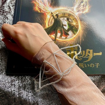 銀色波浪假袖子手鍊
