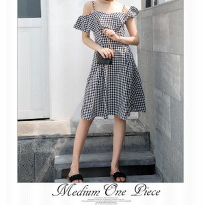 ワンピース ひざ丈 かわいい 夏 ガーリー オフシャルダー 半袖 ギンガムチェック ひざ丈 フレア 膝丈 通販 Lineポイント最大1 0 Get Lineショッピング
