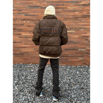 scs想文 美式街頭字母刺繡羽絨棉服男女寬松oversize加厚情侶外套