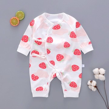 新嬰兒衣服初生和尚服純棉剛出生嬰兒無骨寶寶連體秋冬蝴蝶衣薄款