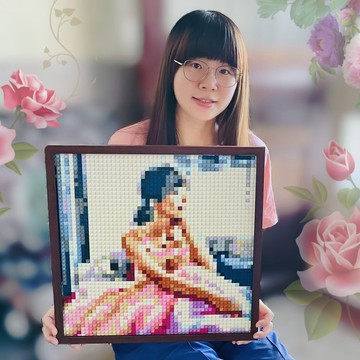 【客製】標準尺寸像素風格積木畫 情侶 人像畫 結婚紀念 送禮