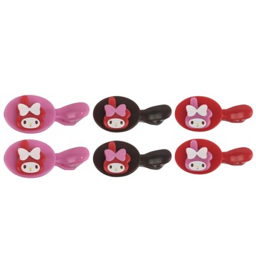 asdfkitty*美樂蒂大臉造型髮夾-2入-髮飾 側邊夾 瀏海夾-顏色隨機-日本正版商品